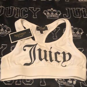 NWT Juicy couture black label white sports bra xs